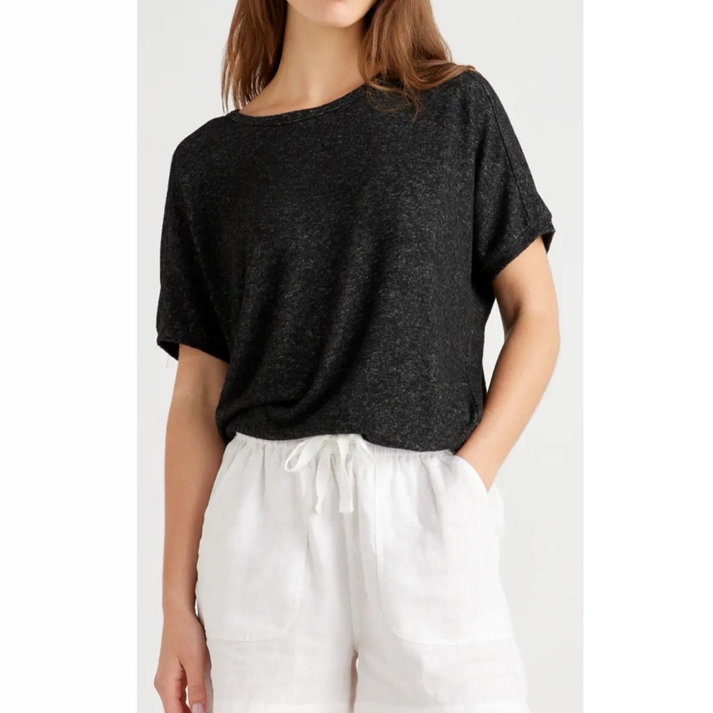Vince Charcoal Grey Jersey Short Sleeve Dolman Sleeve Tee
